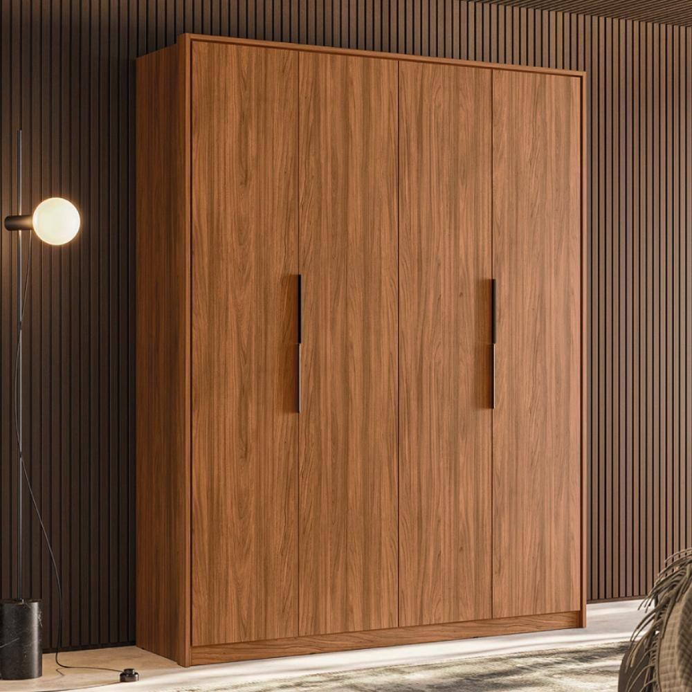 Guarda Roupa Casal 4 Portas E 3 Gavetas Grécia Nogueira Touch - 1