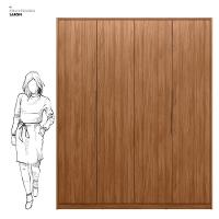 Guarda Roupa Casal 4 Portas E 3 Gavetas Grécia Nogueira Touch - 3