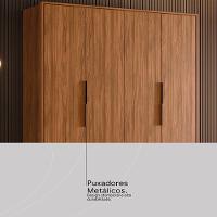 Guarda Roupa Casal 4 Portas E 3 Gavetas Grécia Nogueira Touch - 7