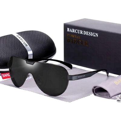 Óculos De Sol Masculino Com Lentes Polarizadas Design Esportivo Preto