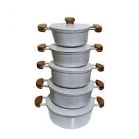 Jogo 5 Panelas Alumínio Fundido Branca Tampa Pesada Extang - 2