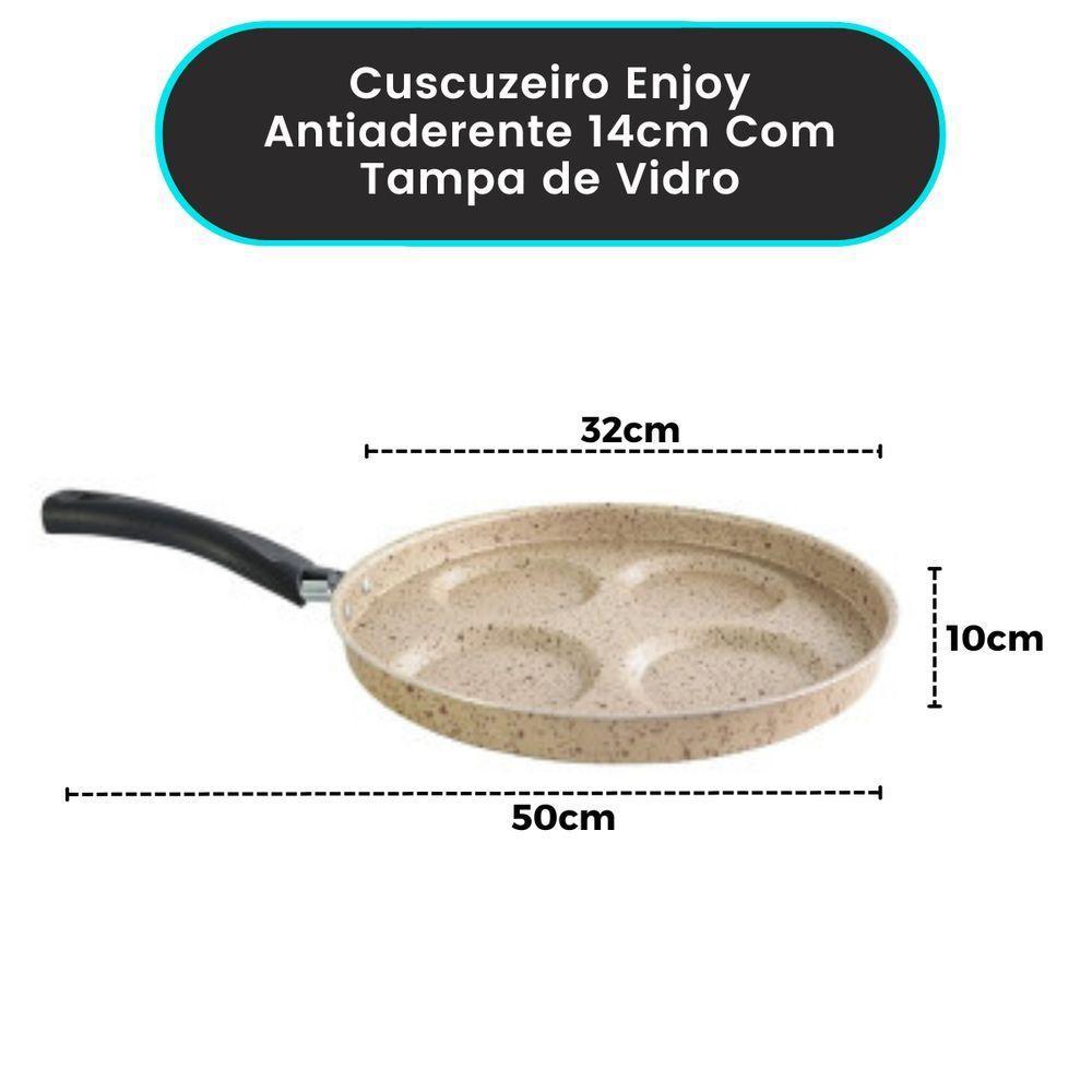 Frigideira Multifuncional Com Divisórias Antiaderente E Design Bege Stone 4 Em 1 Premium - 3