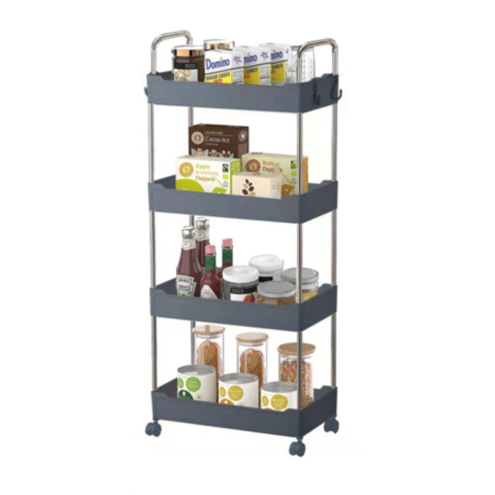 Prateleira Multiuso 4 Andares Com Rodinha Cinza - 2