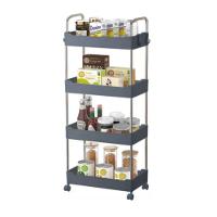 Prateleira Multiuso 4 Andares Com Rodinha Cinza - 2