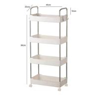 Prateleira Multiuso 4 Andares Com Rodinha Branca - 3