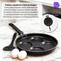 Frigideira Multiuso 4 Em 1 Com Divisórias Antiaderente Preto Cozinhe Ovos E Hamburgers Com Facilidade - 2