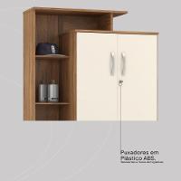 Armário Multiuso Sapateira 2 Portas Com Chave Denver Amêndola Touch-off White - 8