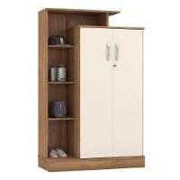 Armário Multiuso Sapateira 2 Portas Com Chave Denver Amêndola Touch-off White - 9