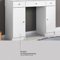 Camarim Penteadeira 3 Gavetas 2 Porta Com Led Viena Branco - 6