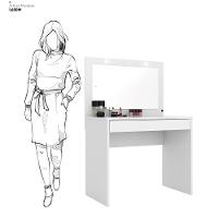 Camarim Penteadeira Com Led 1 Gaveta Sofia Branco