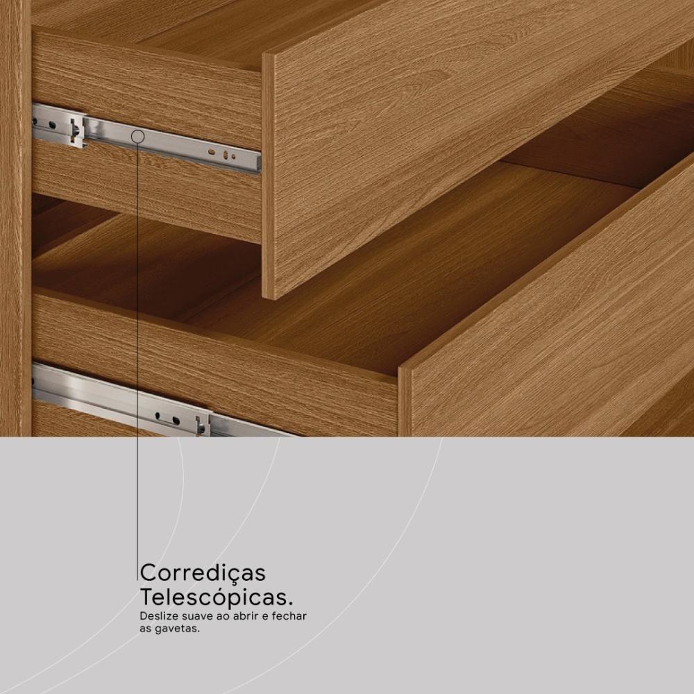 Guarda Roupa Casal 4 Portas Vidro Reflecta E 4 Gavetas Estônia Prime Tx Amêndola-nude - 7