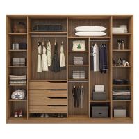 Guarda Roupa Casal 4 Portas Vidro Reflecta E 4 Gavetas Estônia Prime Tx Amêndola-nude