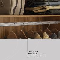 Guarda Roupa Casal 6 Portas Com Espelho E 4 Gavetas Ubatuba Amêndola Touch-off White - 5