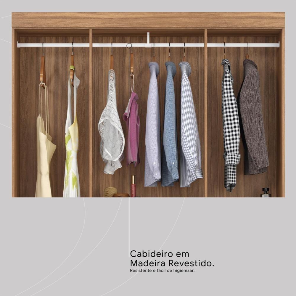 Guarda Roupa Solteiro 6 Portas E 2 Gavetas Utah - Amêndola Touch Amêndola Touch - 6