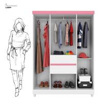 Kit Guarda Roupa Solteiro 6 Portas Ecom Ii Cômoda Astral Branco - 9