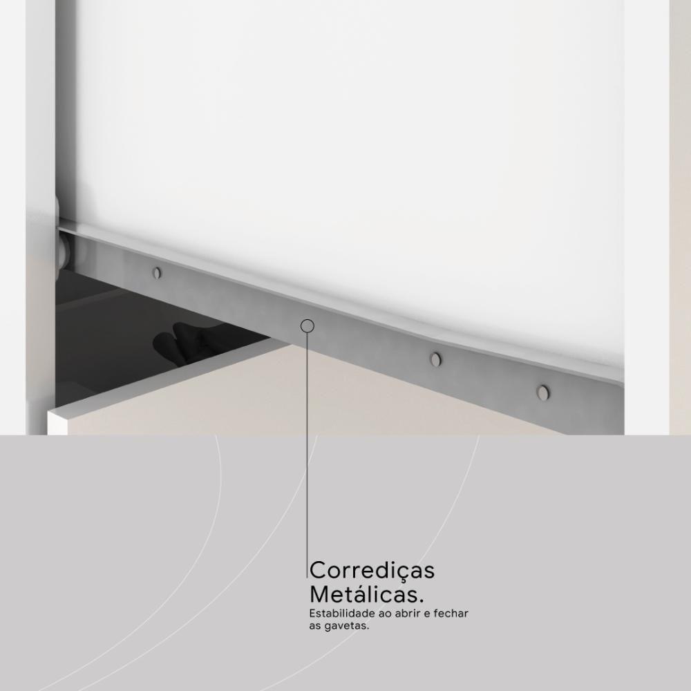 Guarda Roupa Solteiro 6 Portas E 2 Gavetas Utah Branco-rosa-branco Flex - 6