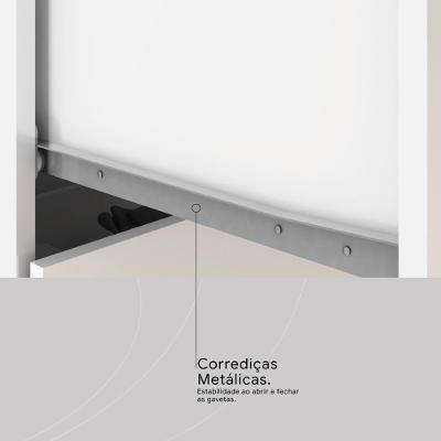 Guarda Roupa Solteiro Utah 6 Portas 2 Gavetas Branco-rosa-branco