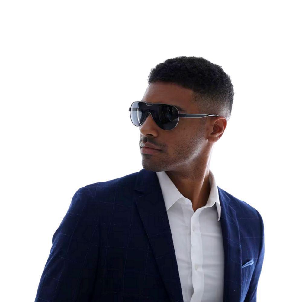 Óculos De Sol Masculino Com Lentes Polarizadas Design Esportivo Cinza - 4