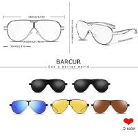 Óculos De Sol Masculino Com Lentes Polarizadas Design Esportivo Cinza - 5