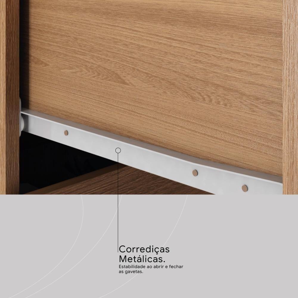 Guarda Roupa Solteiro 6 Portas E 2 Gavetas Utah Amêndola Touch-off White - 5