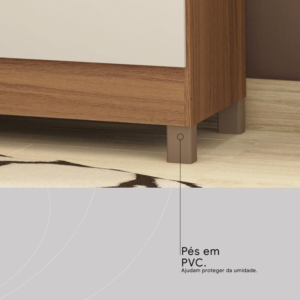 Guarda Roupa Solteiro 6 Portas E 2 Gavetas Utah Amêndola Touch-off White - 7