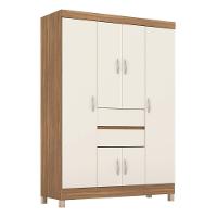 Guarda Roupa Solteiro 6 Portas E 2 Gavetas Utah Amêndola Touch-off White - 8