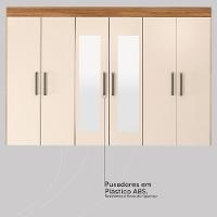 Guarda Roupa Casal 10 Portas Com Espelho E 3 Gavetas Hungria - Amêndola Touch-off White Amêndola Touch-off White - 8