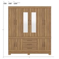 Guarda Roupa Casal 10 Portas Com Espelho E 3 Gavetas Hungria - Amêndola Touch Amêndola Touch - 2