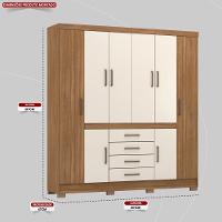 Guarda Roupa Casal 8 Portas E 4 Gavetas New México - Amêndola Touch-off White Amêndola Touch-off White - 5
