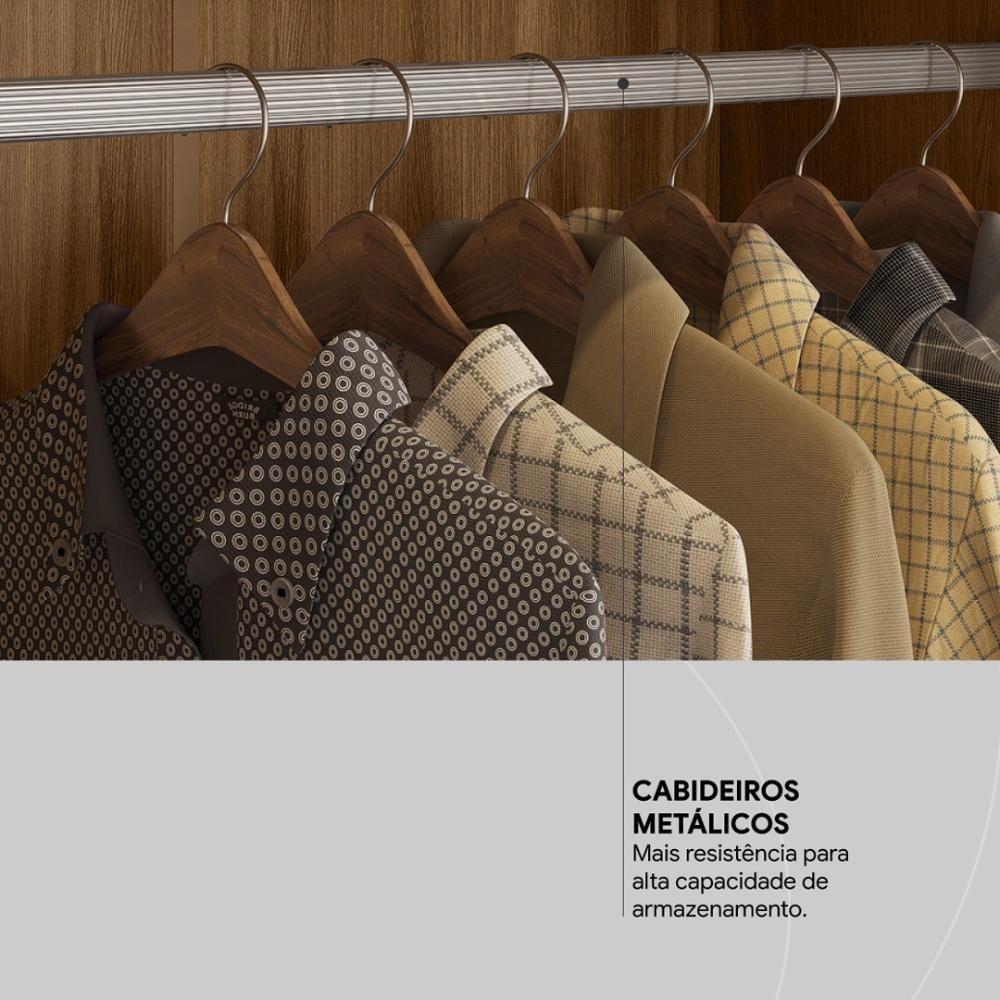 Guarda Roupa Casal 6 Portas Com Espelho E 4 Gavetas Ubatuba - Amêndola Touch Amêndola Touch - 7