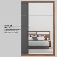 Guarda Roupa Casal 2 Portas Com Espelho E 3 Gavetas Líbano - Amêndola-grafito Amêndola-grafito - 10