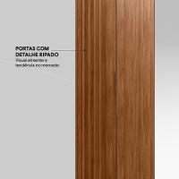 Guarda Roupa Casal 6 Portas Com Ripado E Com Espelho 6 Gavetas Equador Nogueira Touch - 8
