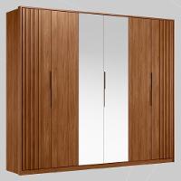 Guarda Roupa Casal 6 Portas Com Ripado E Com Espelho 6 Gavetas Equador Nogueira Touch - 10