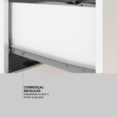 Guarda Roupa Casal York 6 Portas de Bater 3 Gavetas Branco MDP com Espelho Demóbile