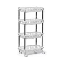 Fruteira De Chão Com Tampo Branca Moderna Com Rodinhas - 1