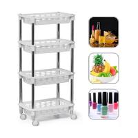 Fruteira De Chão Com Tampo Branca Moderna Com Rodinhas - 2