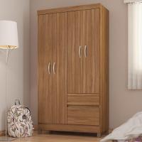 Kit Guarda Roupa Solteiro 4 Portas Lótus Cômoda Astral Amêndola Touch - 2