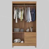 Kit Guarda Roupa Solteiro 4 Portas Lótus Cômoda Astral Amêndola Touch - 6