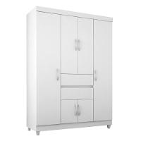 Guarda Roupa Solteiro 6 Portas E 2 Gavetas Utah - Branco-rosa-branco Flex Branco-rosa-branco - 8