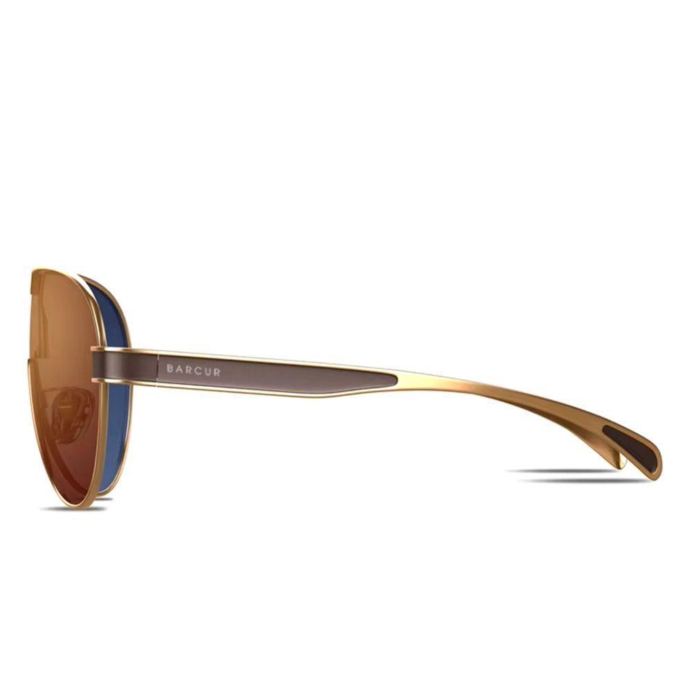 Óculos De Sol Masculino Com Lentes Polarizadas Design Esportivo Marrom - 4