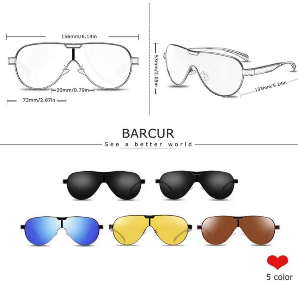 Óculos De Sol Masculino Com Lentes Polarizadas Design Esportivo Marrom - 6