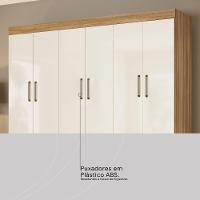 Guarda Roupa Casal 10 Portas E 3 Gavetas Hungria Amêndola Touch-off White - 8