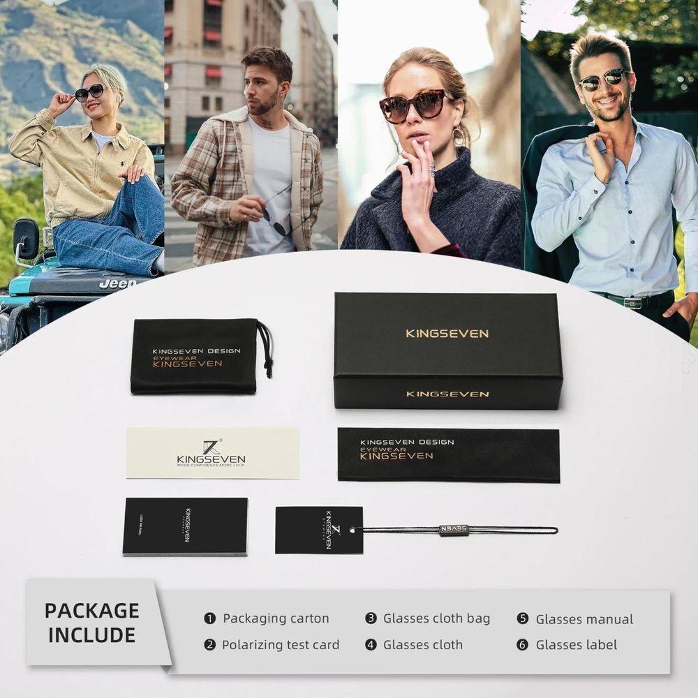 Óculos De Sol Kingseven Polarizados Anti-reflexo Uv400 Design Quadrado Preto - 3