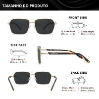 Óculos De Sol Kingseven Polarizados Anti-reflexo Uv400 Design Quadrado Preto - 2