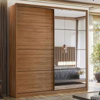 Guarda Roupa Casal 2 Portas Com Espelho E 3 Gavetas Líbano Prime Tx Nogueira-preto - 1