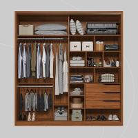 Guarda Roupa Casal 2 Portas Com Espelho E 3 Gavetas Líbano Prime Tx Nogueira-preto - 2