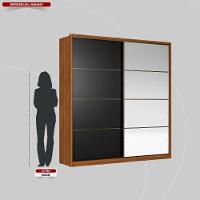 Guarda Roupa Casal 2 Portas Com Espelho E 3 Gavetas Líbano Prime Tx Nogueira-preto