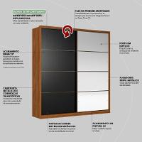 Guarda Roupa Casal 2 Portas Com Espelho E 3 Gavetas Líbano Prime Tx Nogueira-preto - 5