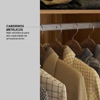 Guarda Roupa Casal 2 Portas Com Espelho E 3 Gavetas Líbano Prime Tx Nogueira-preto - 7