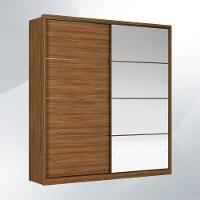 Guarda Roupa Casal 2 Portas Com Espelho E 3 Gavetas Líbano Prime Tx Nogueira-preto - 9